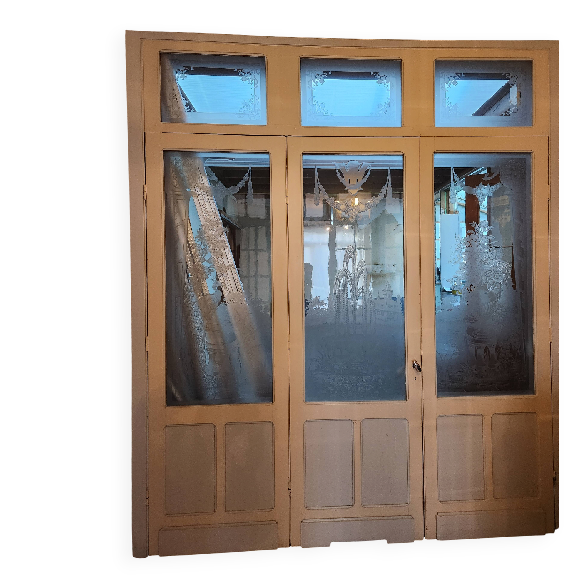 3 glass partition doors with screen printing