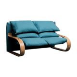 2 seater sofa in blue fabric 1970