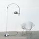 Chrome metal arc floor lamp Space Age mid-century by Cosack, 1960s