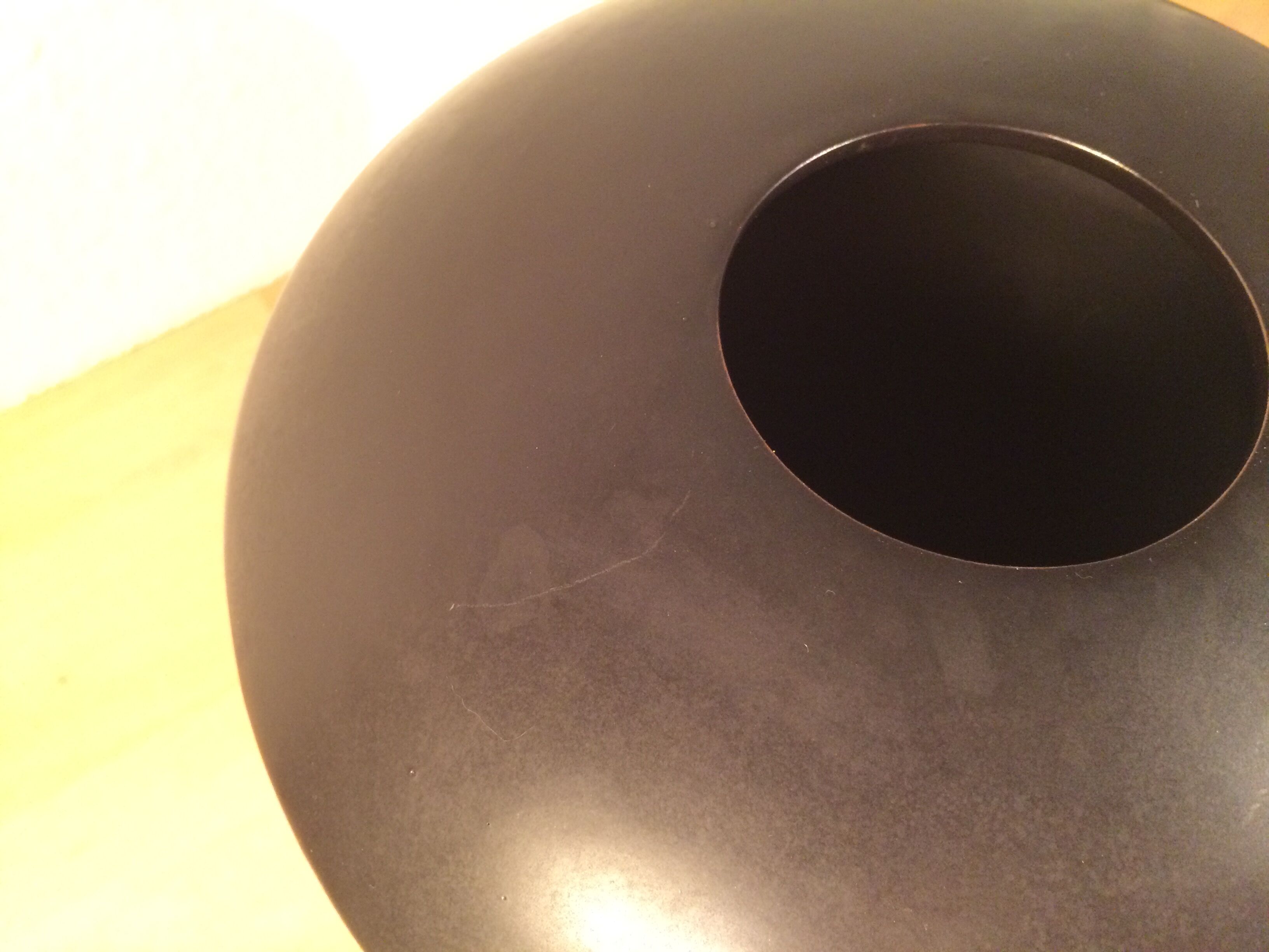 Modernist vase "mushroom" black ceramic