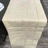 Sheet 2 places linen new embroidered BD pink dark beige canvas
