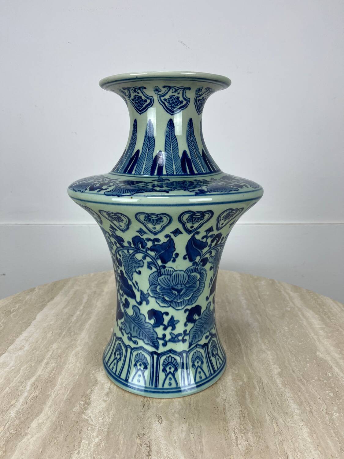 Chinese porcelain vase, blue, 20th century.
