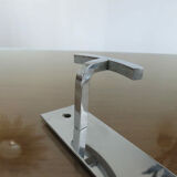 Coat rack in chrome brass 2 hooks 70s