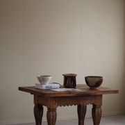 Antique Baroque dining table/desk in oak, Danish cabinetmaker, 19th century.