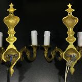 Paire d’appliques Bronze 2 lumières style Louis XV