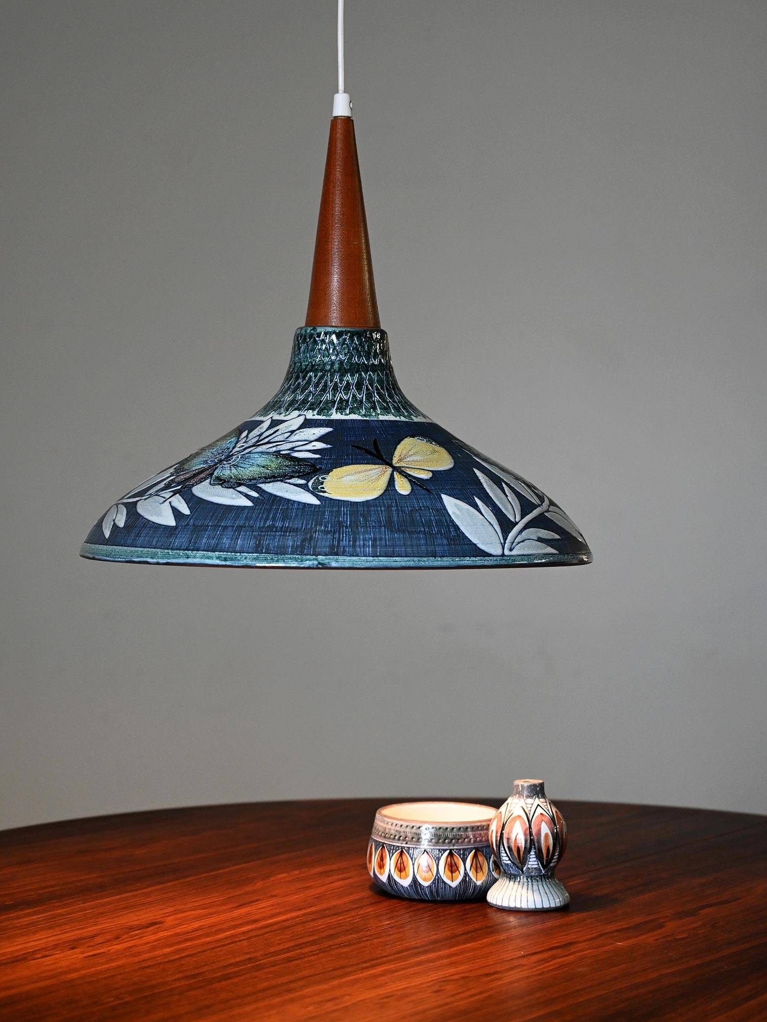 Ceramic pendant lamp by Tilgmans Keramik, attributed to Marian Zawadzki