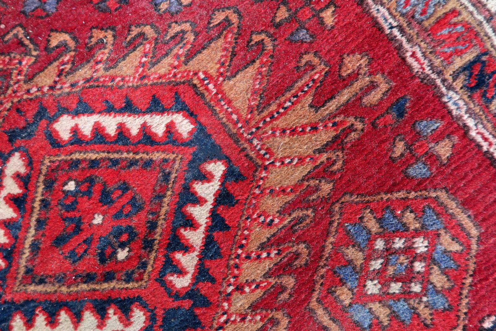Tapis coureur vintage du Moyen-Orient Malayer fait main en laine 108 x 321