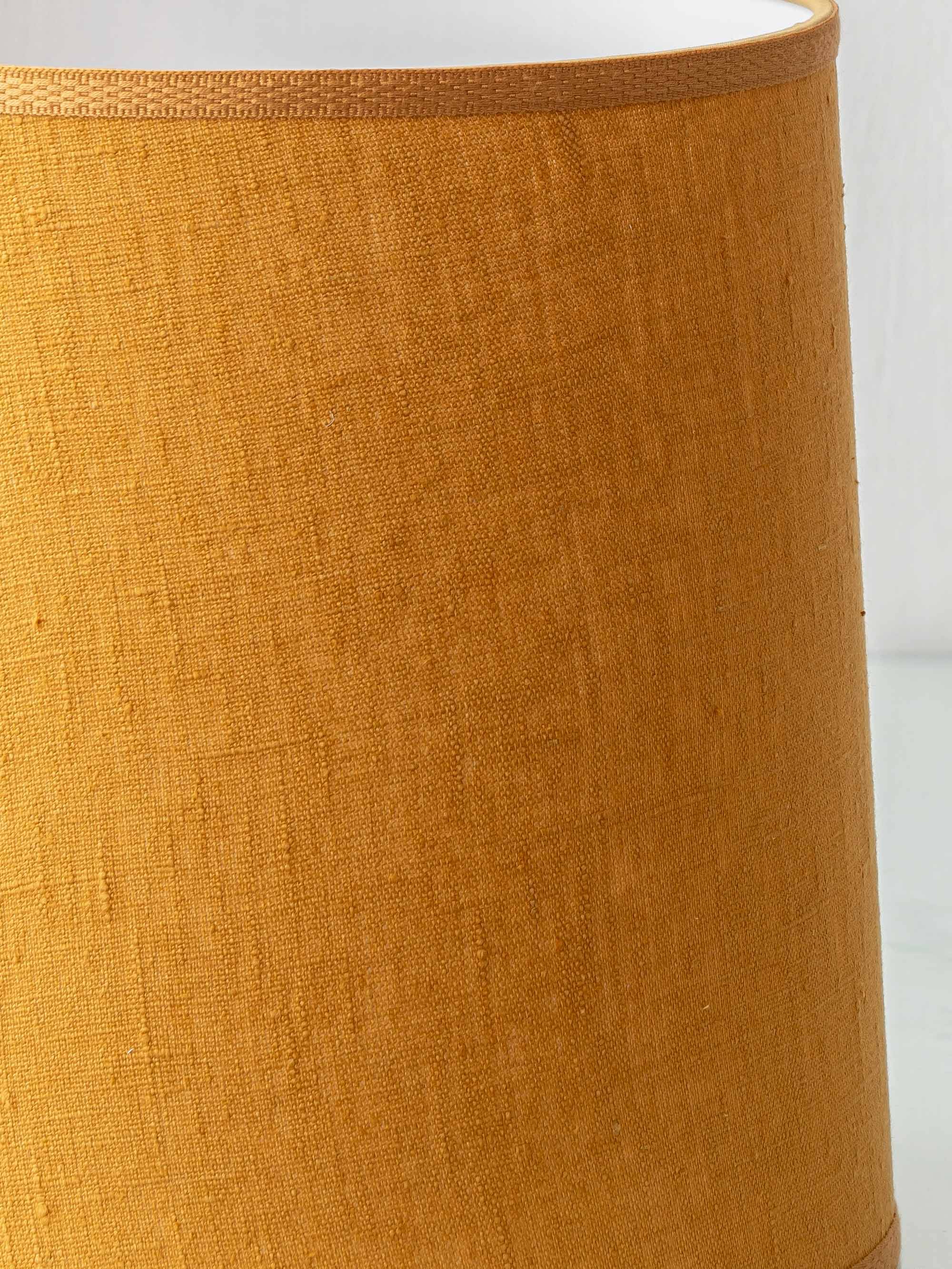 Pair of Dutch Art Nouveau Ceramic Table Lamps, circa 1915, with New Ochre Linen Shades