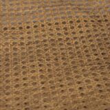 VINTAGE 1960S MAGAZINE RACK IN BRASS AND VIENNA STRAW ITALIAN DESIGN