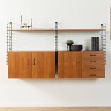Teak veneer wall shelf, 1960s
