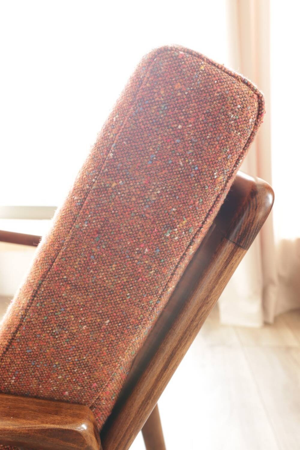 Vintage rust bronze armchair Scandinavian design 1960