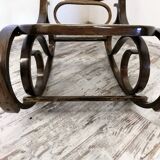 Rocking chair en bois et cannage vintage