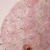 Charming Large Size Murano Ceiling Light Pink Flower by Seguso for Venini,