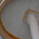 Petite table basse ronde travertin/bout de canapé années 80/90