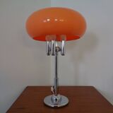 Italian orange plastic and chrome table lamp, 1960s