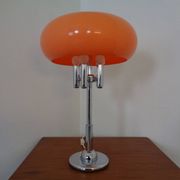 Italian orange plastic and chrome table lamp, 1960s