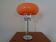 Italian Orange Plastic & Chrome Table Lamp, 1960s