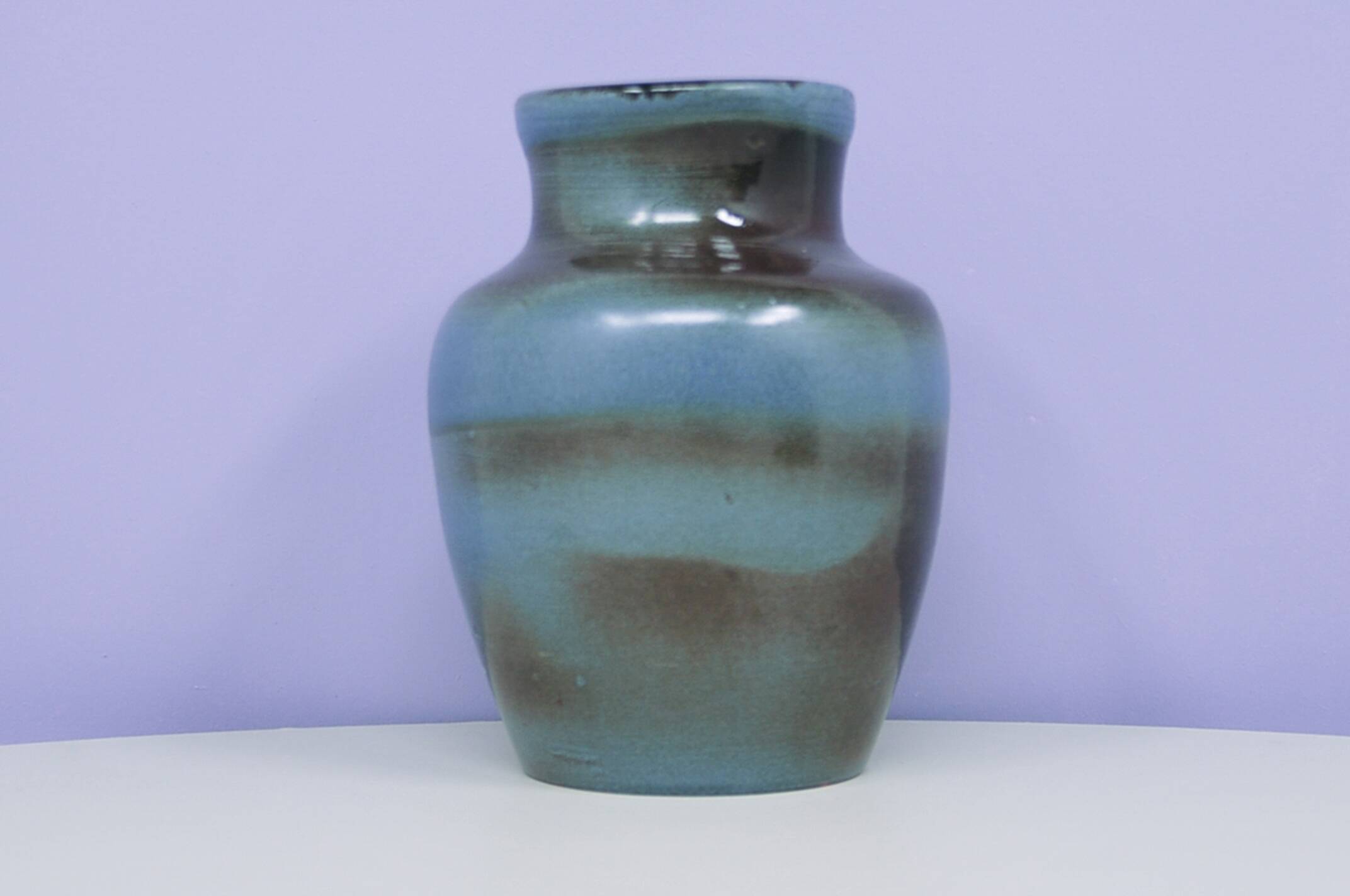 vintage blue brown vase