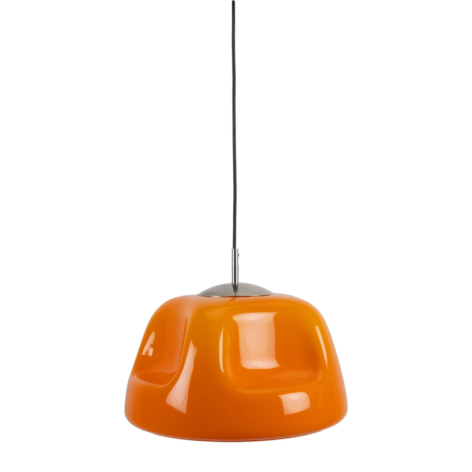 Orange Funky Space Age Plastic Pendant Lamp