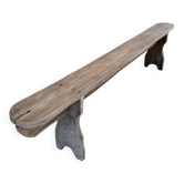 Ancien banc de ferme en chêne de 230 cm