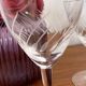 2 engraved glass wine glasses 9 cl and 6 cl