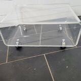 70s transparent plexiglass coffee table