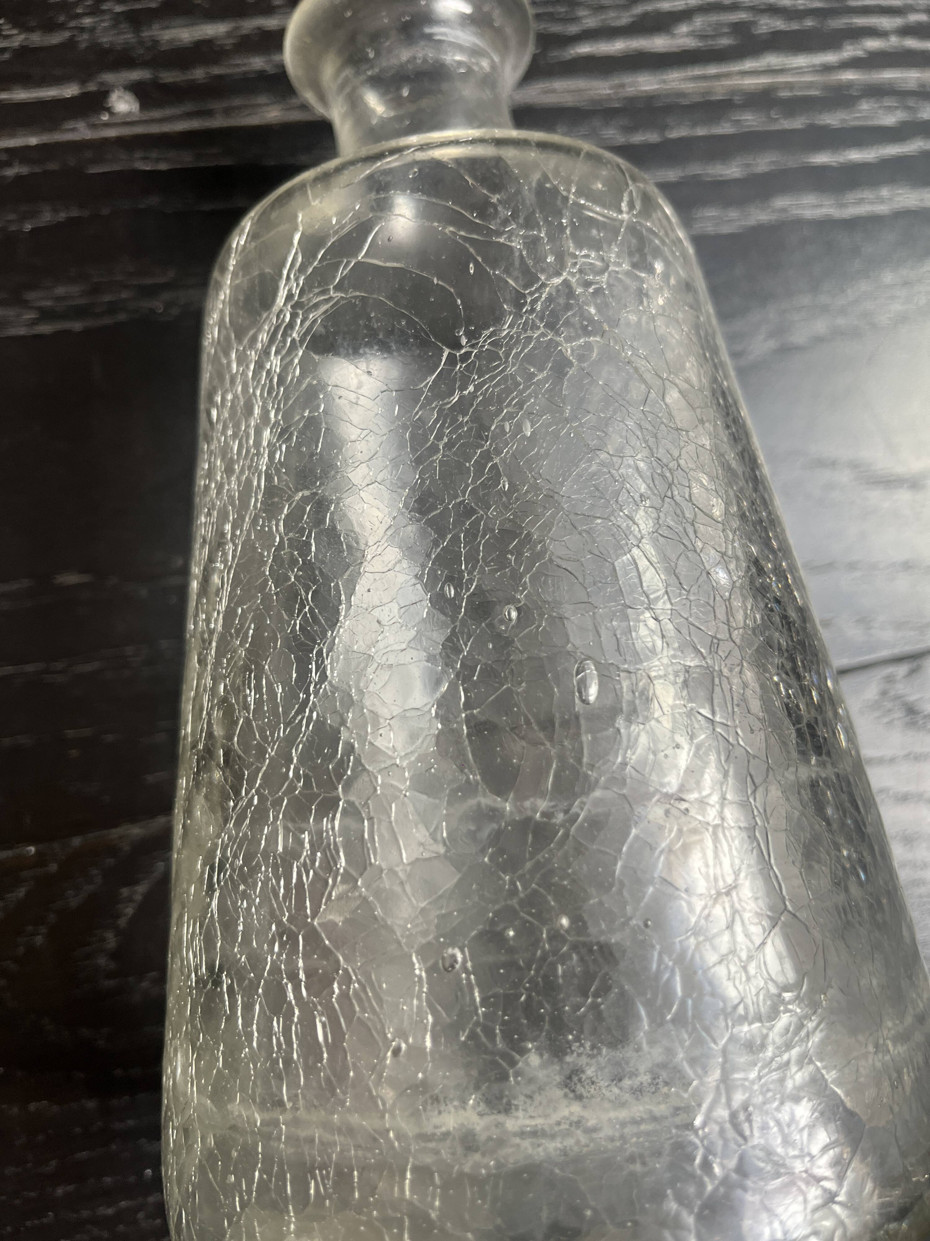 Carafe en verre craquelé avec bouchon Transparent
