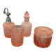 Vintage Pink Pressed Glass Bathroom Vanity Set