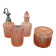 Vintage Pink Pressed Glass Bathroom Vanity Set