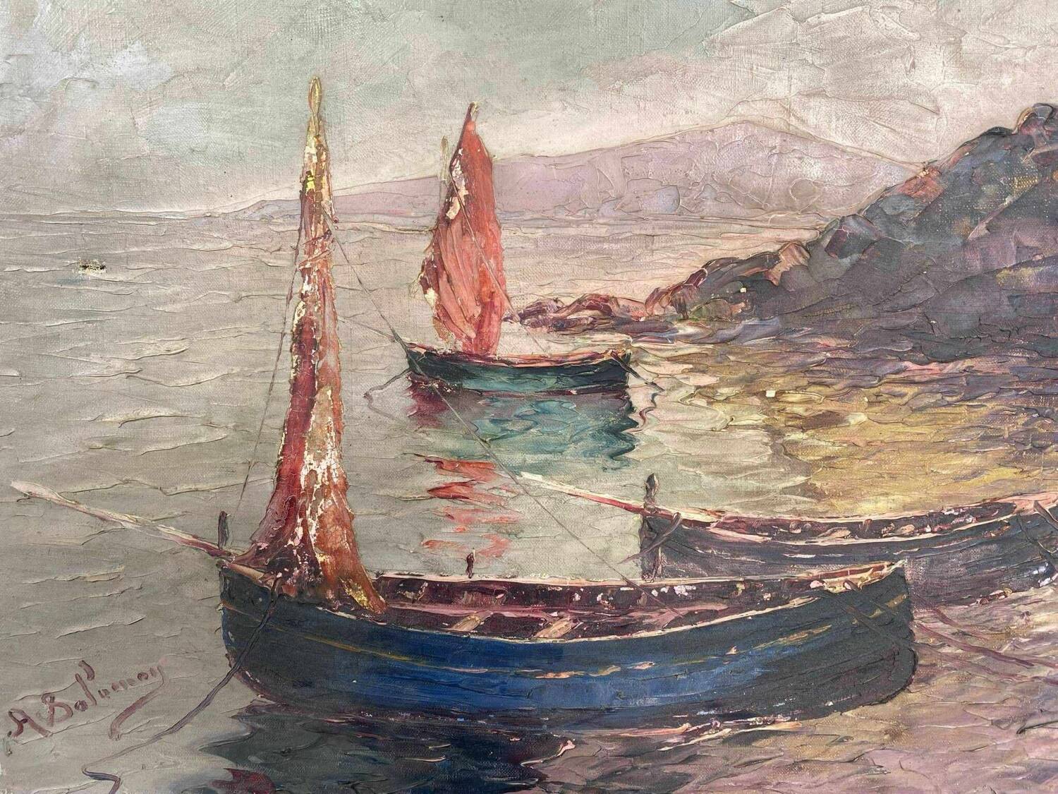 Breton school from the beginning of the 20th century oil on canvas signed a delanoy