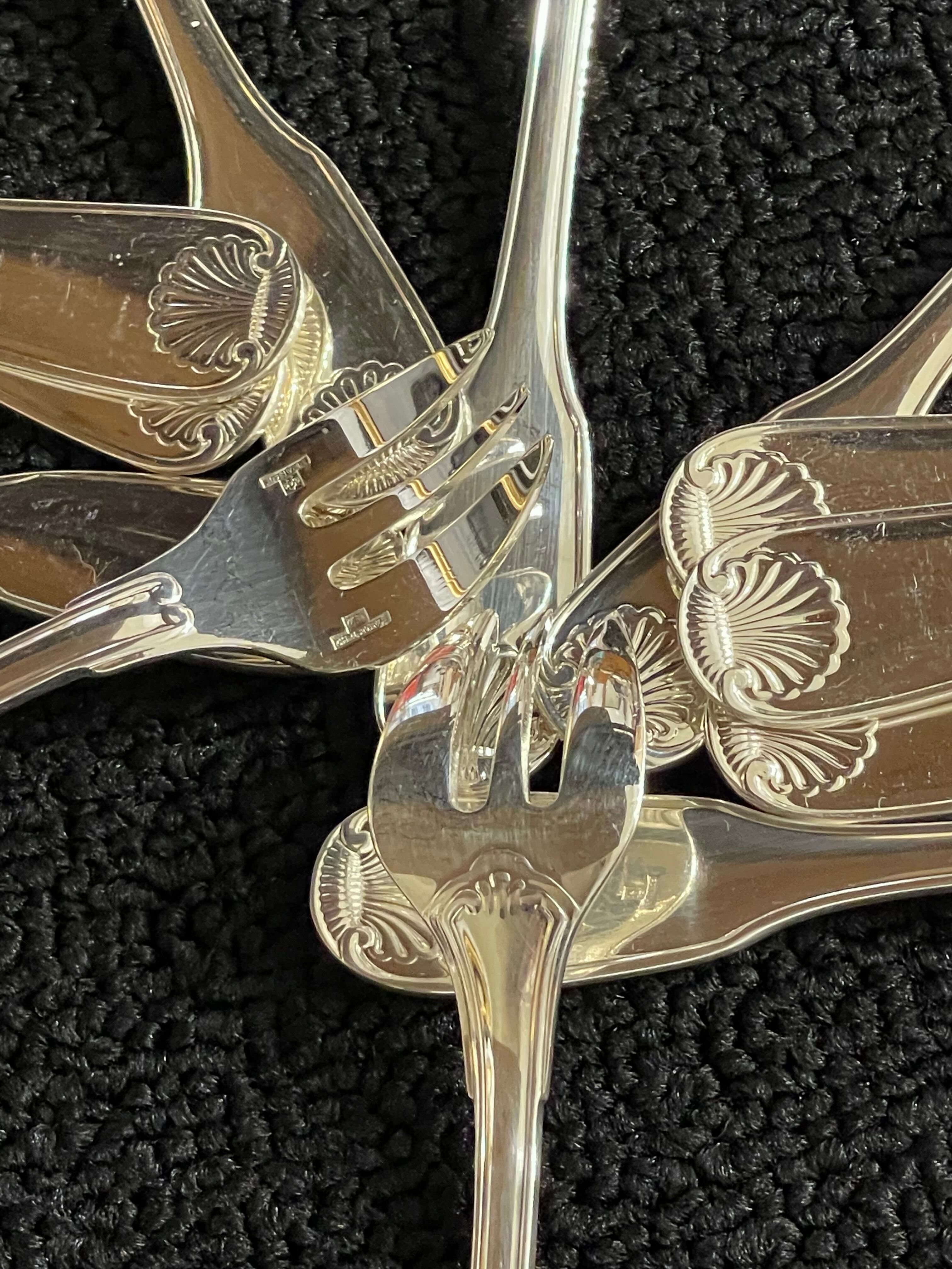 Christofle vendome 12 oyster forks silver metal