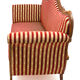 Reclining sofa in silk fabric