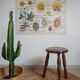 Vintage turned wood tripod country stool