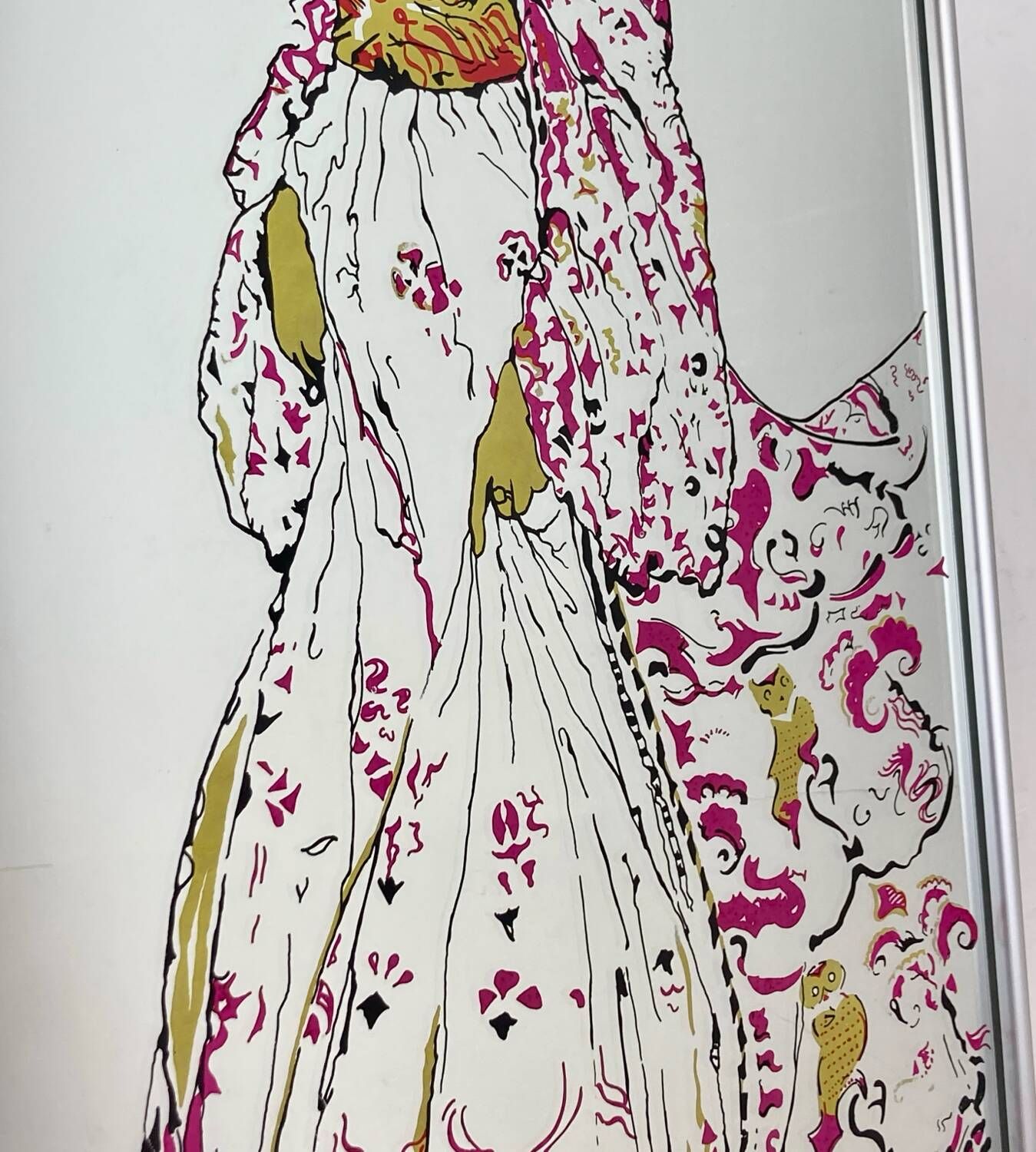 Art nouveau vintage mirror, looking very undancey indeed, illustration by Arthur Rackham