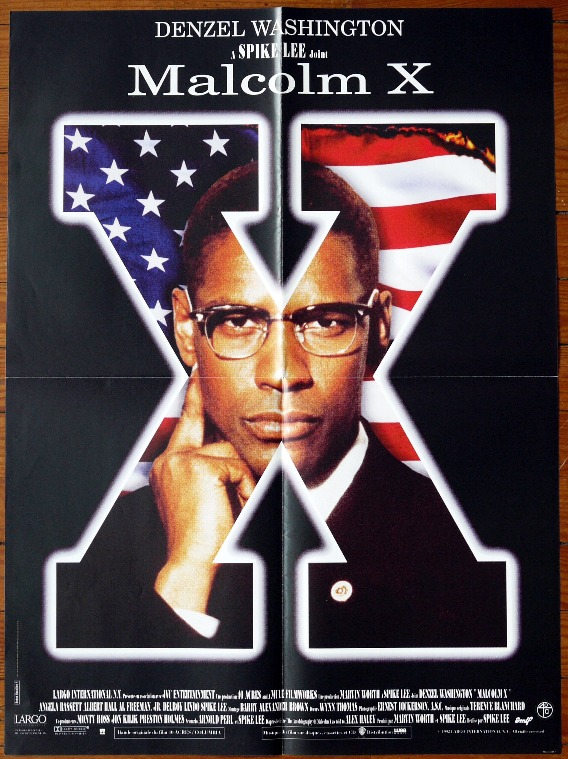 Affiche cinéma originale "Malcolm X" Spike Lee, Denzel Washington