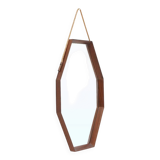 Octagonal mirror with a teak frame, 1960s