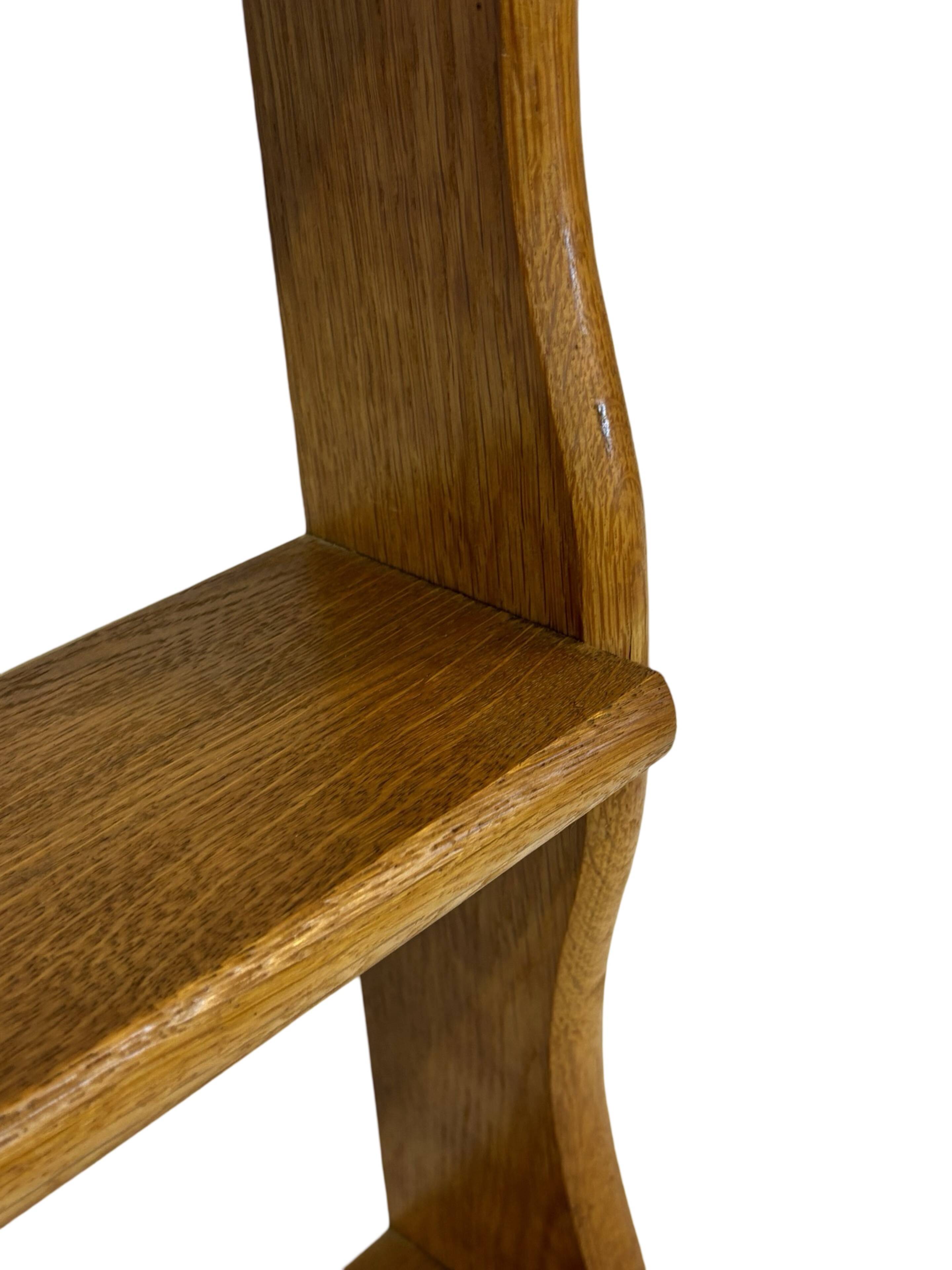 Vintage solid wooden wall rack with 3 shelves 70s oak rack