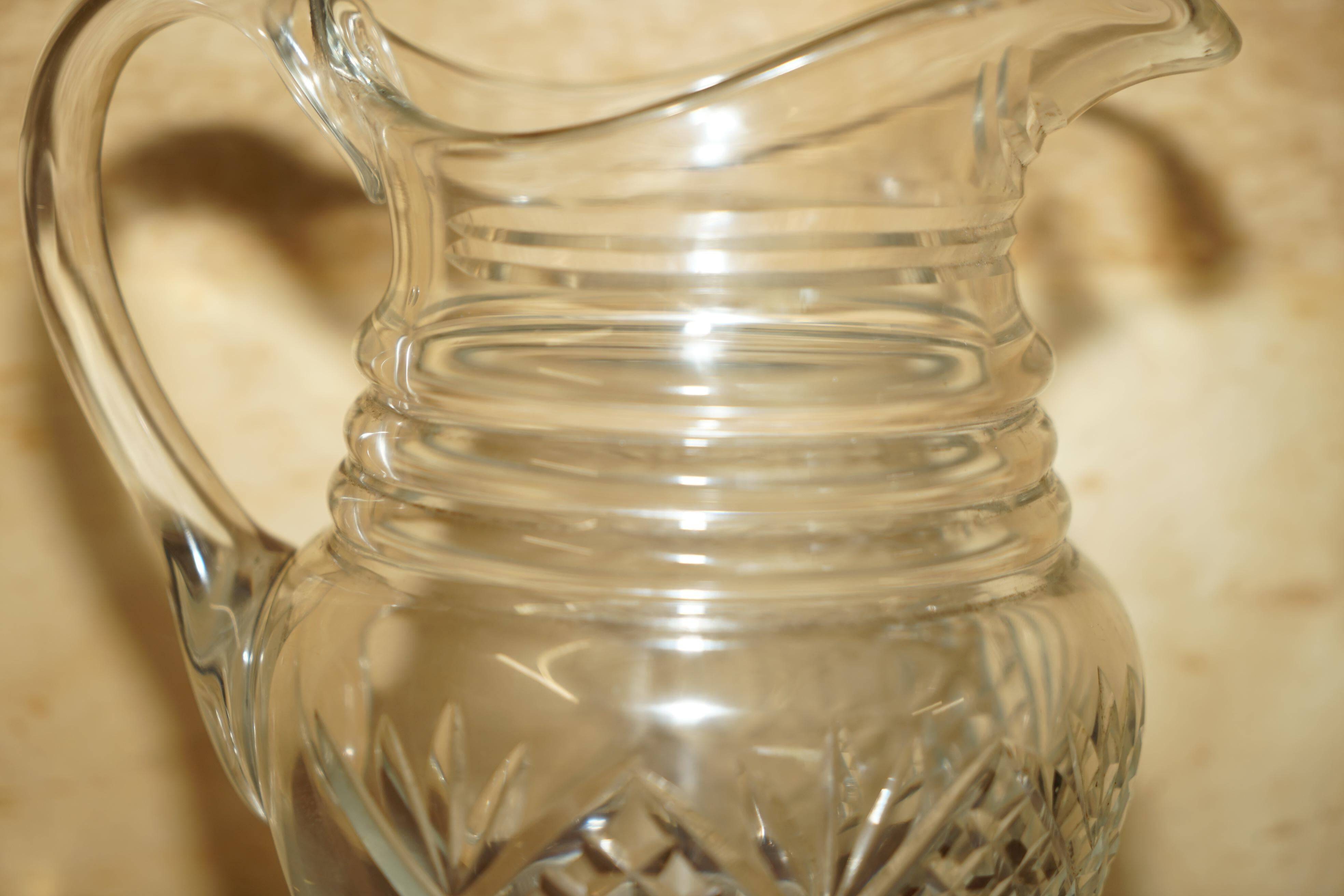 Vintage pair of cut glass Art Deco decanters circa 1930.
