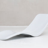 Set of 2 sunbeds in white fibreglass