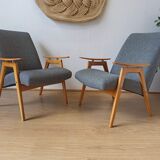2 designer armchairs by j. šmidek, 1970s.
