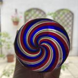 6 verres gobelets d'art Murano spirales tricolores