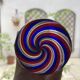 6 Murano art goblet glasses tricolor spirals