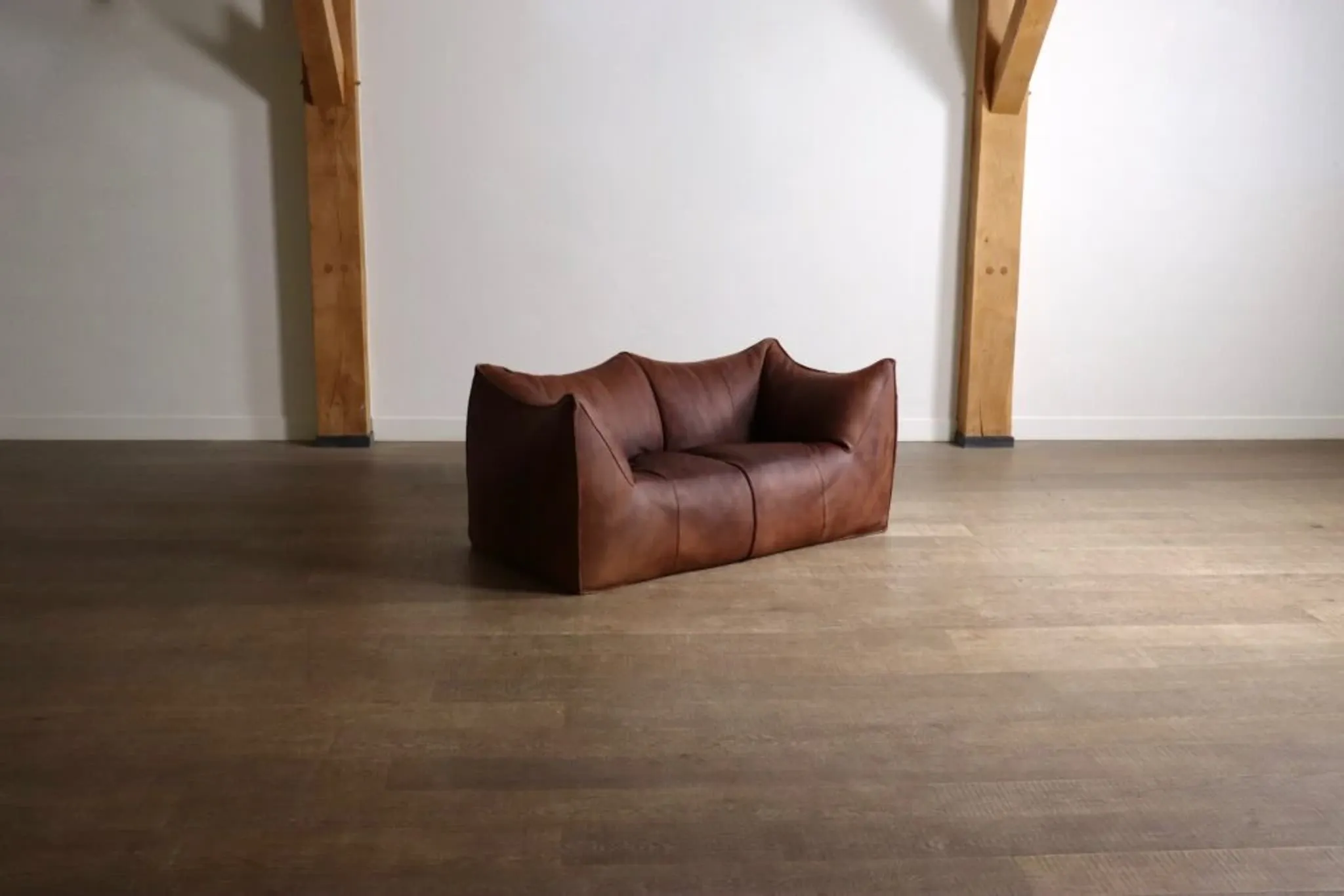 Le Bambole sofa in buffalo leather by Mario Bellini for B&B Italia, 1970s