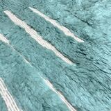 Moroccan Berber rug Beni Ouarain emerald blue 3x2.12m