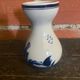 Antique DELFT Vase White Ceramic Blue Decor Vintage Mill #D573