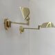 Pair of vintage adjustable wall lights, brass, France, 1970