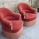 Paire de fauteuils crapaud velours