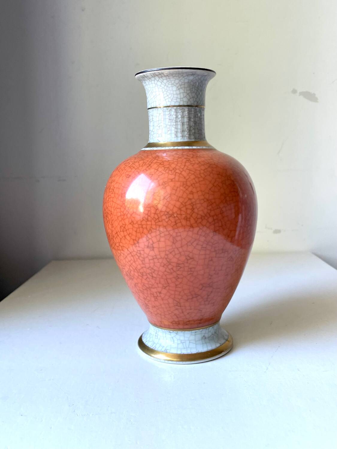 Royal Copenhagen Porcelain crackle ware  Vase Art Deco designed by Tho