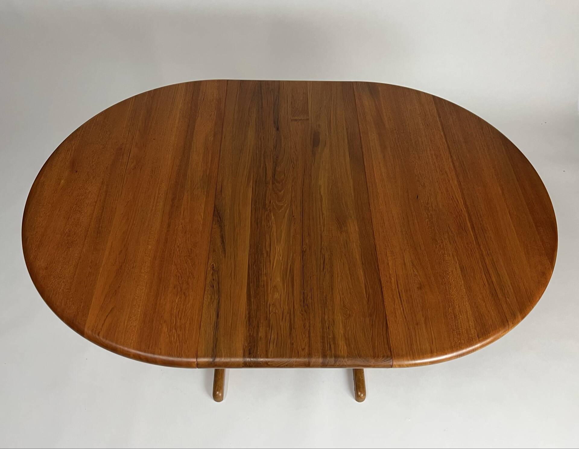 Vintage round teak dining table solid wood danish design 70s