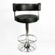Bar stool black, eco-leather, Germany 90s